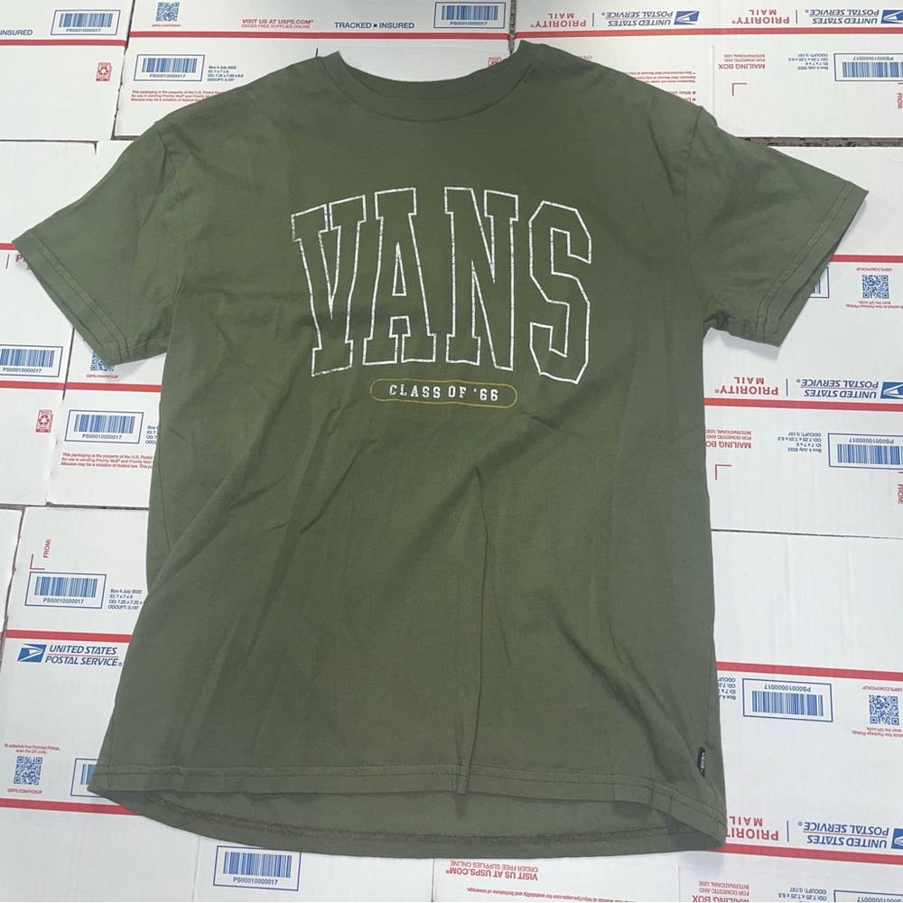 Vans Olive Green 'VANS' Campus Logo Short Sleeve Tee